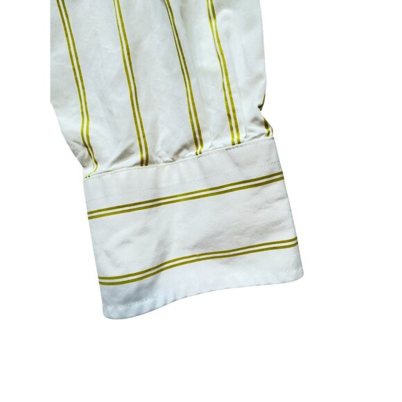 Abercrombie & Fitch Mens Striped Long Sleeve Button-Up Shirt M Muscle Fit White - Picture 10 of 15